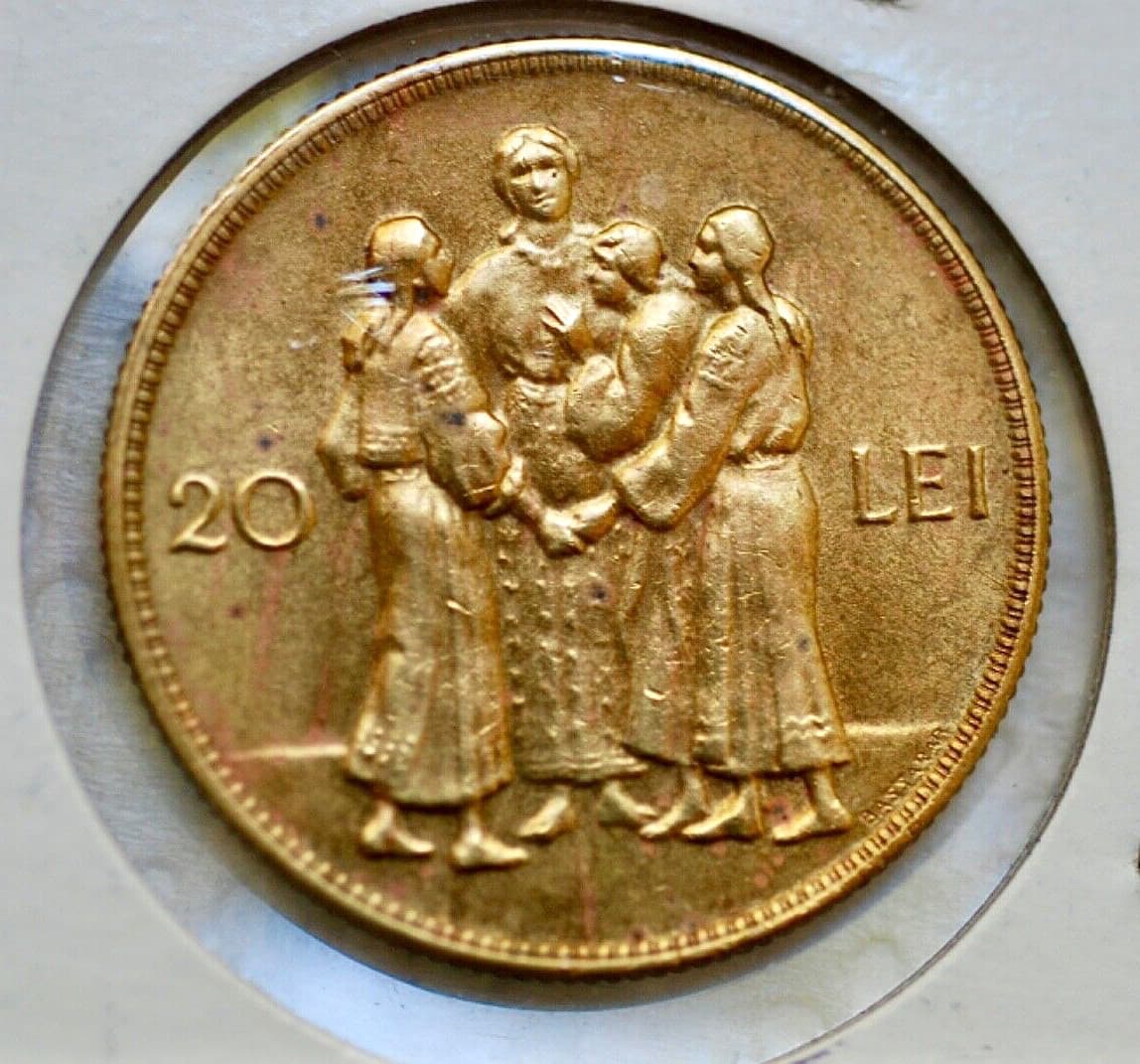 Romania 1930 20 lei  (Hora)  Rare Coin in High Grade  2