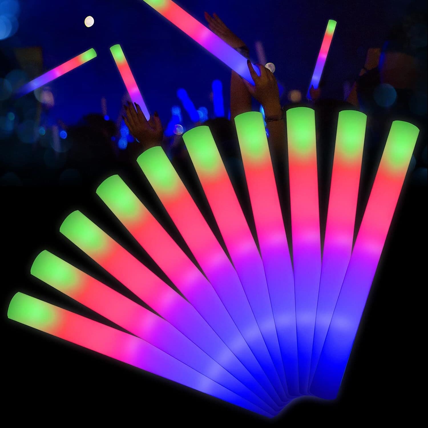 Versatile Party Decoration LED Foam Stick with Multi Colored Lighting Modes