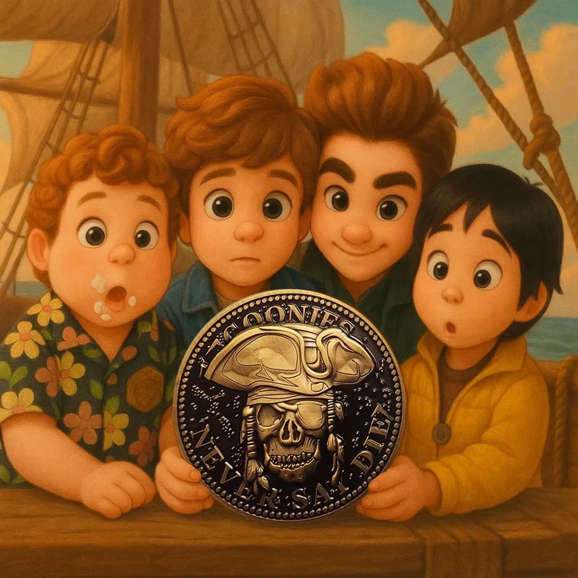 GL14-006 Goonies Astoria Police Challenge Coin Goonies Never Say Die One Eyed Wi 4