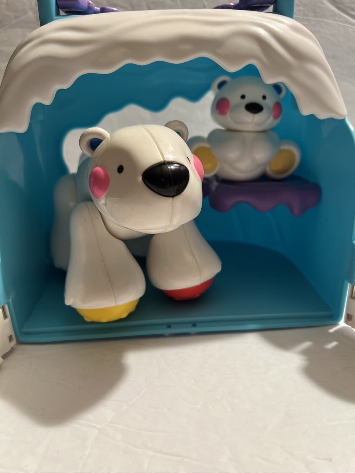 Fisher Price Amazing Animals Arctic Friends Mother & Baby Polar Bears Sounds GUC 6