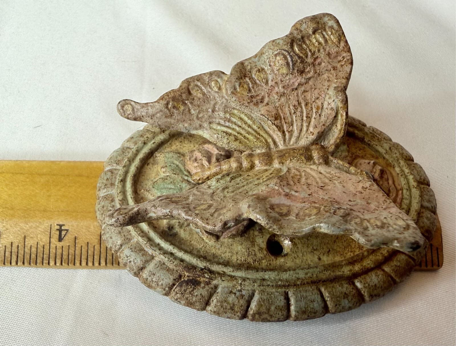 VTG RM Picard? CAST IRON SMALL BUTTERFLY DOOR KNOCKER MARKED PATENT APPLIED FOR 6