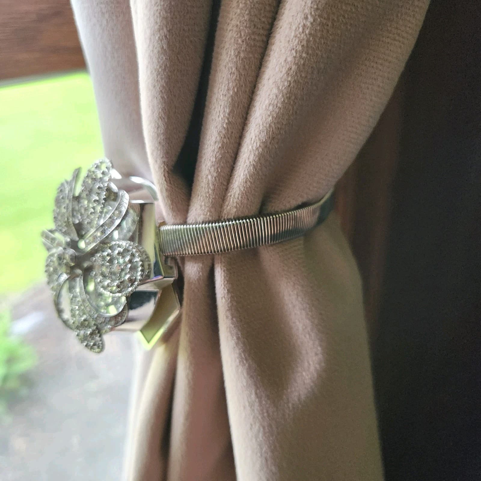 Crystal Curtain Tiebacks Window Drapery Holder Magnetic Curtain Holdbacks Pair 6