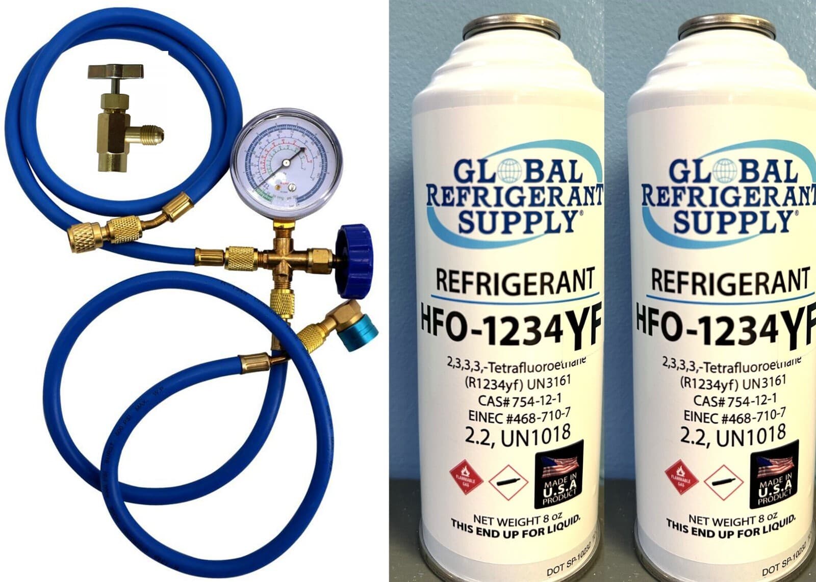 R1234yf, HFO1234yf, Automotive A/C Pro-Recharge Kit Check & Charge-It Gauge