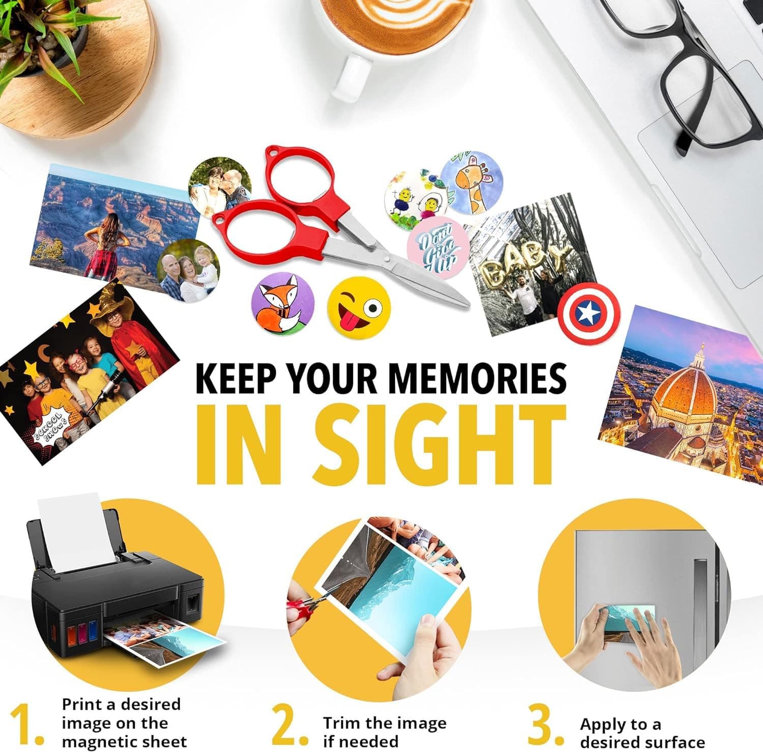 Printable Magnetic Sheets 15 Pcs Glossy (8.5"X11"/22X28Cm) – Inkjet-Optimized Fl 4