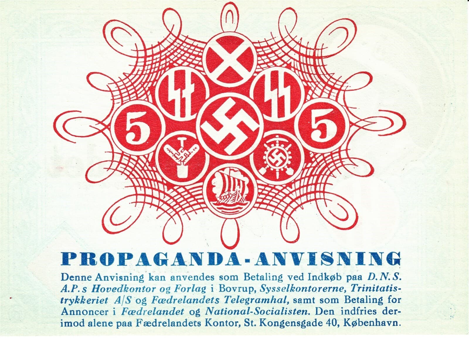 Currency Denmark 1942 WW2 Danish Legion Feldpost War Occ Set Unc AUTHENTIC!!! 3