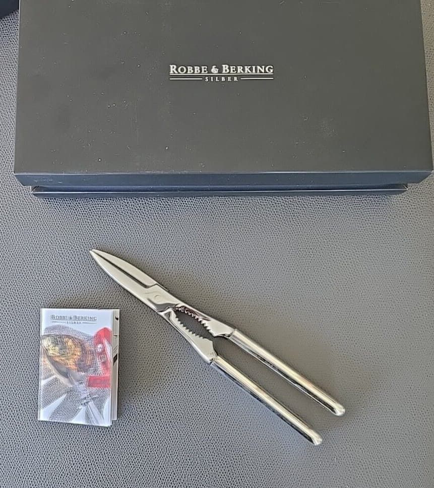 Robbe & Berking Dante Lobster Crackers 150 Massive Silver Plate $473.00 NIB 3