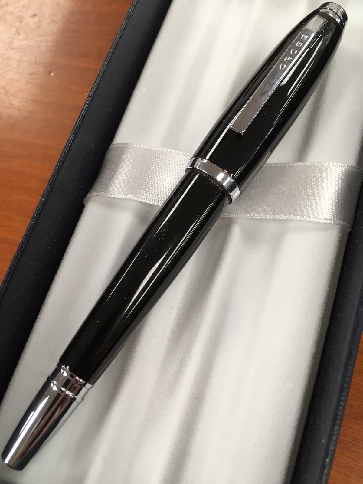 Cross Dubai Black Lacquer/Chrome Trim “M” Nib Fountain Pen 2