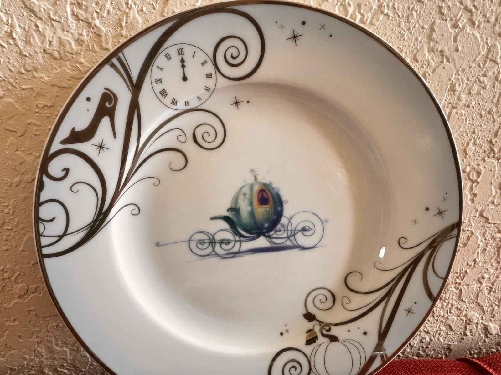 Disney Princess Cinderella Salad Plates Set Of 2 Silver Swirls Hand Wash Only 4