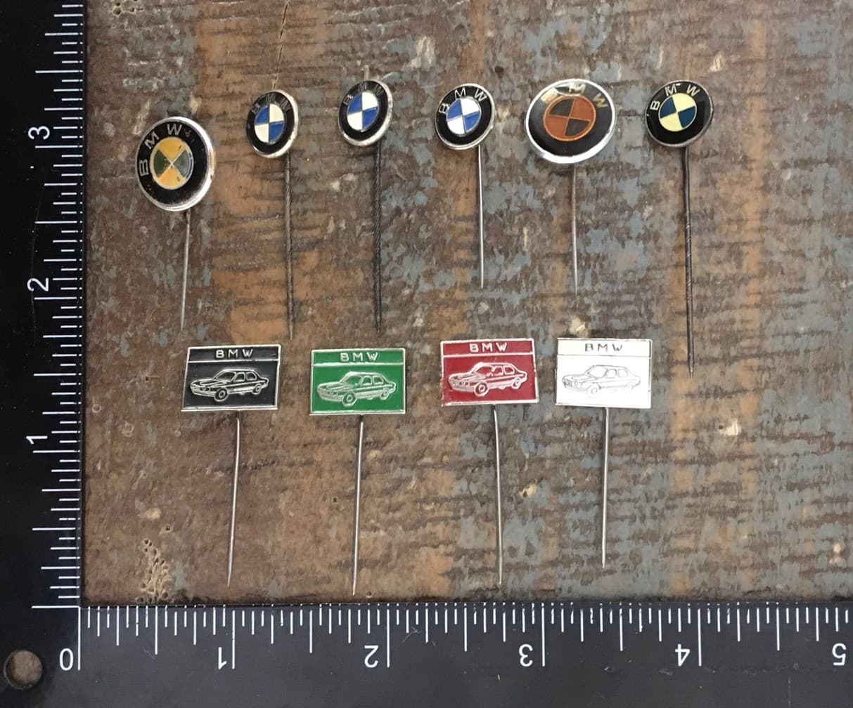 Lot Of 10 Vintage BMW Motorsports German Automobile Car Logo Emblem Stick Pins