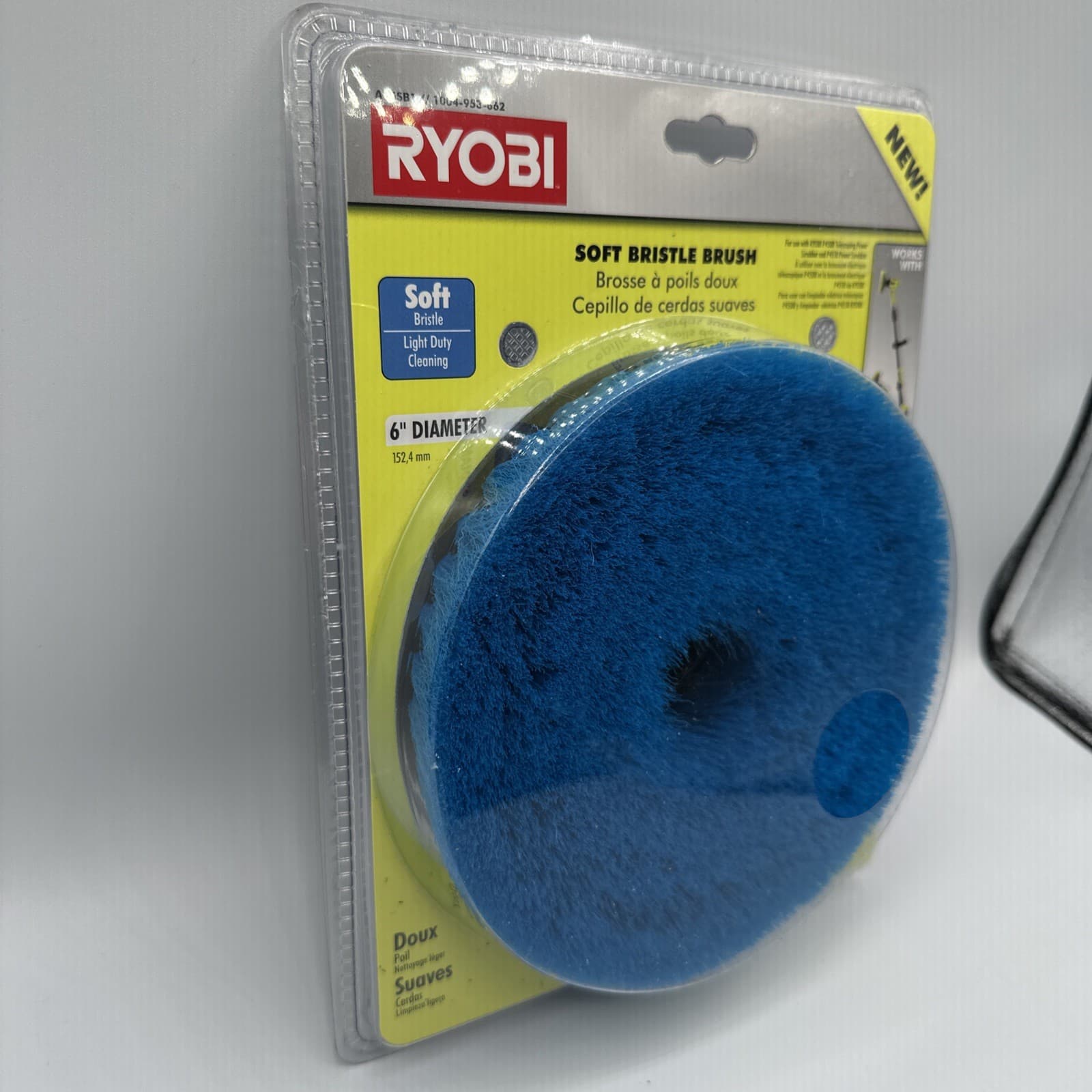 Ryobi 6" Soft Bristle Brush A95SB1 for P4500 P4510 Power Scrubber Tool New 2