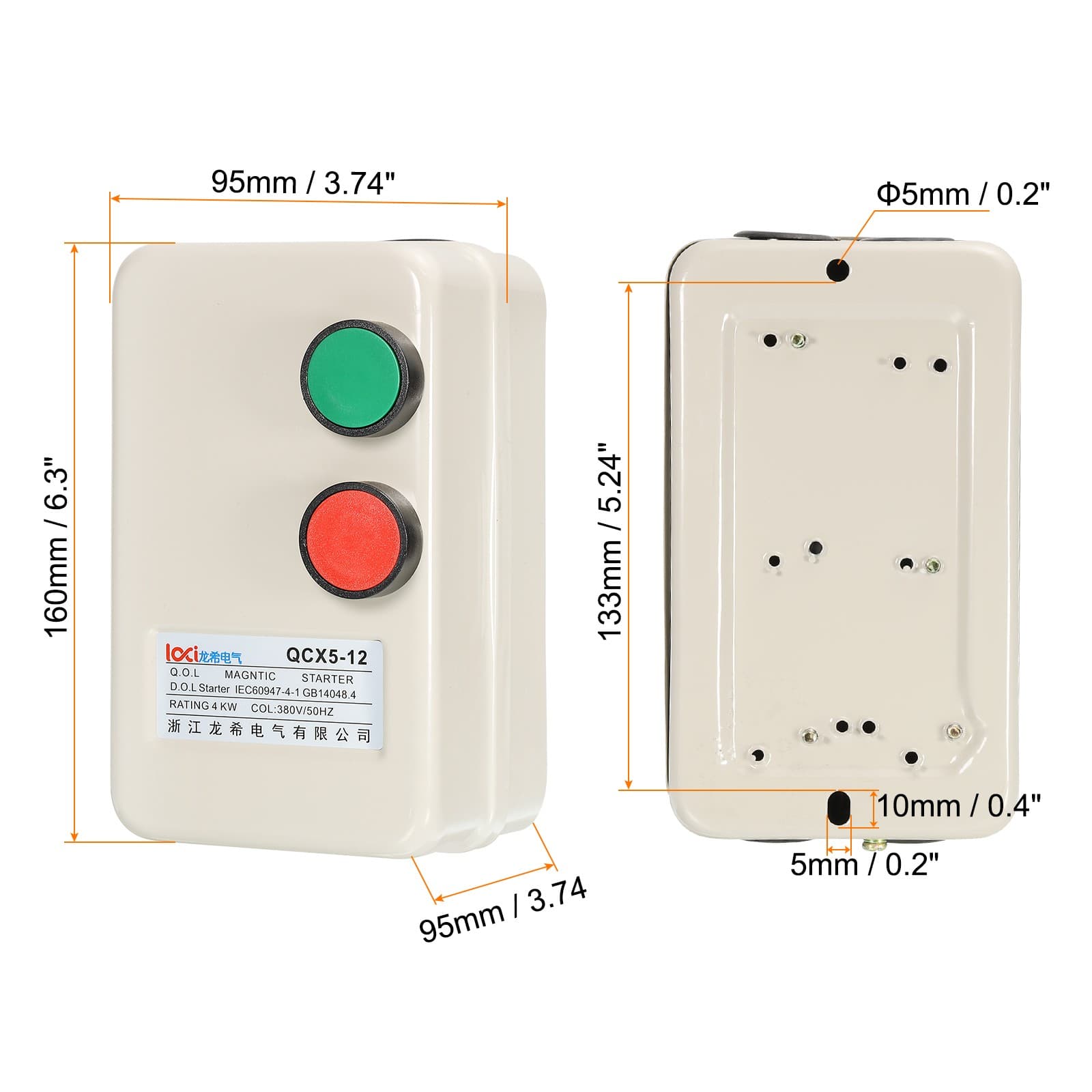 Magnetic Electrical Motor Starter,[for Air Compressor] - AC220V/240V 4KW 5HP 2