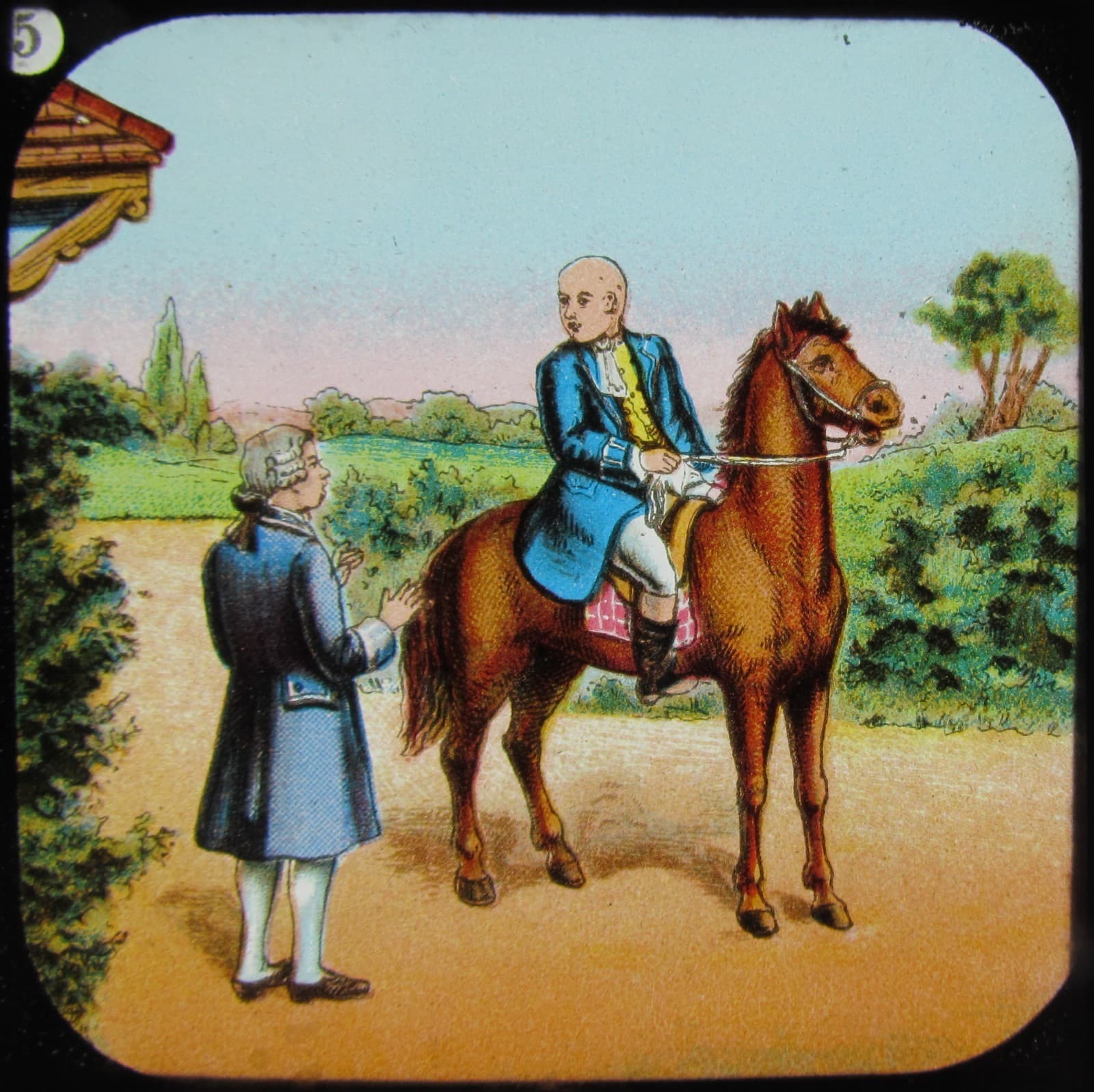 Glass Magic Lantern Slide TALE OF JOHN GILPIN NO5 C1890 VICTORIAN WILLIAM COWPER