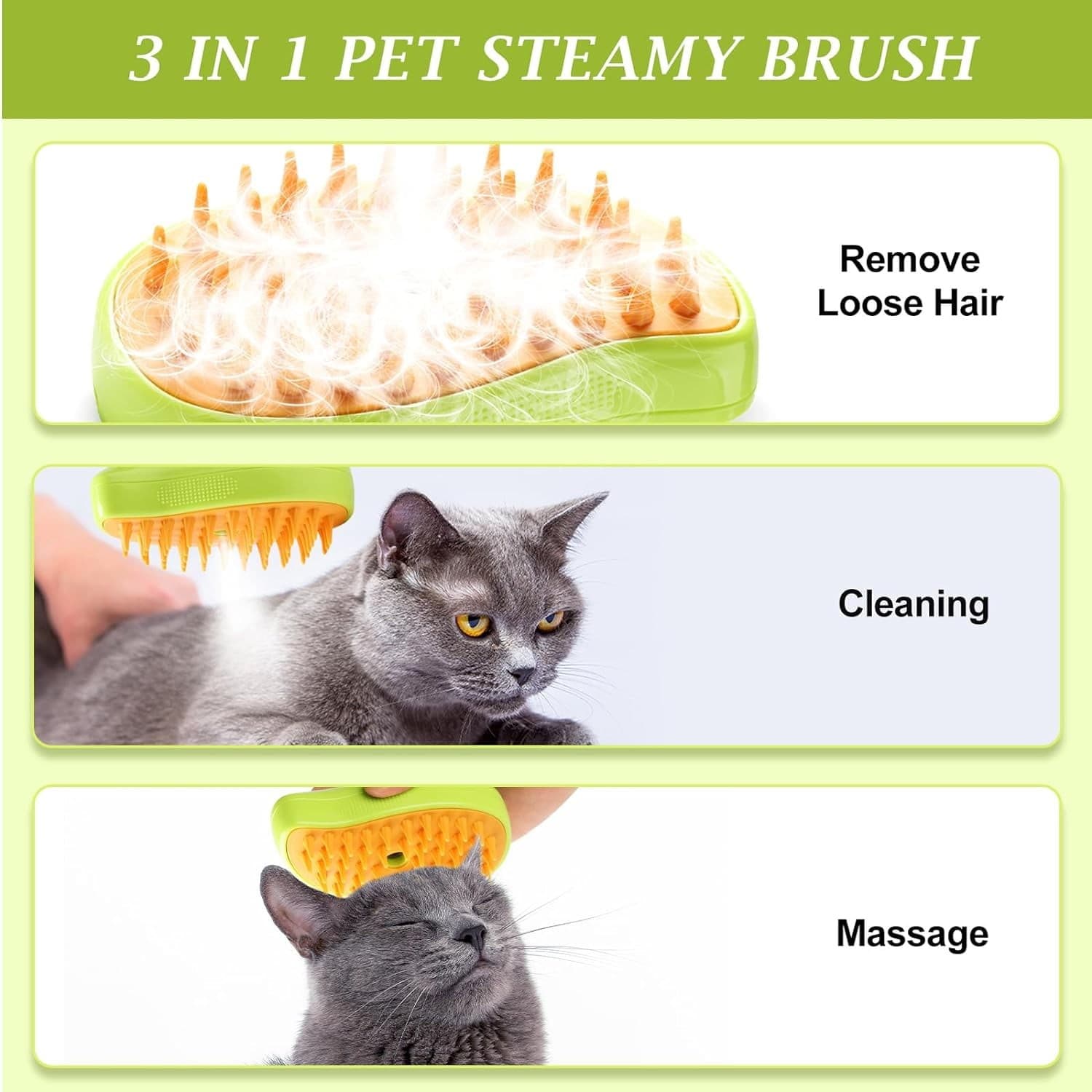 3 in1 Cat Steam Brush Cat Steamy Brush Rechargeable Cat Slicker Brush 6