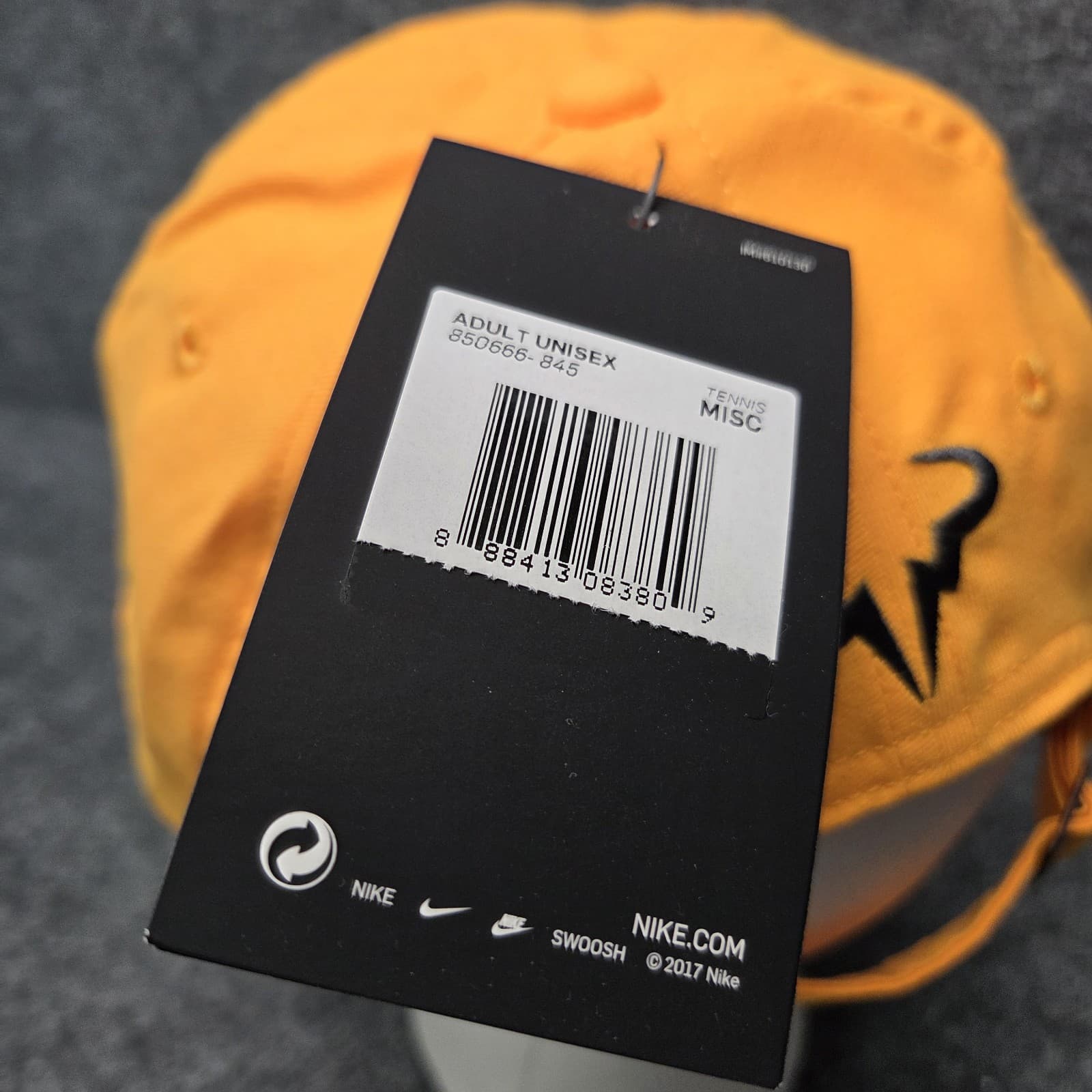 Nike Rafa Nadal Aerobill Laser Orange Dark Grey Hat Cap Dri-Fit H86 850666-845 3