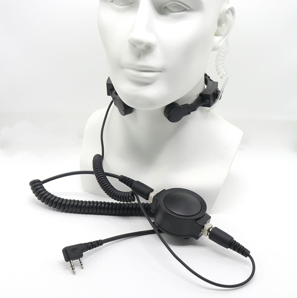 Waterproof PTT Heavy Duty Tactical Throat Mic Headset For Kenwood TYT BaoFeng 2
