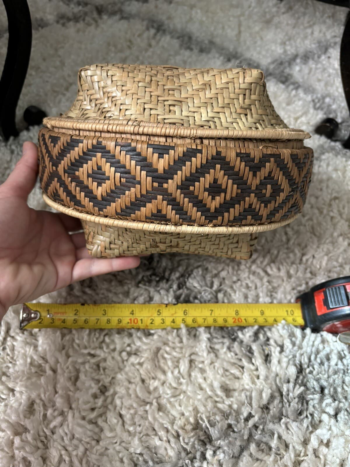 Antique African Kuba Basket Perfect Condition 3