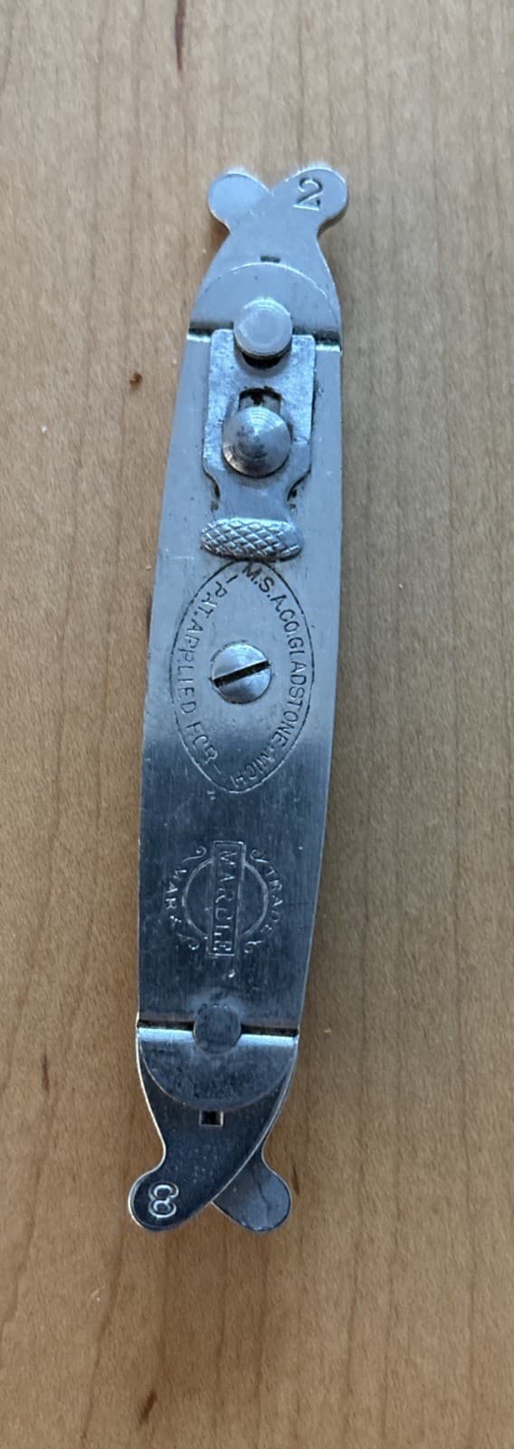 Rare Marbles M.S.A Safety Axe Co Pocket Screwdriver  Marble Trade Mark MSA 4