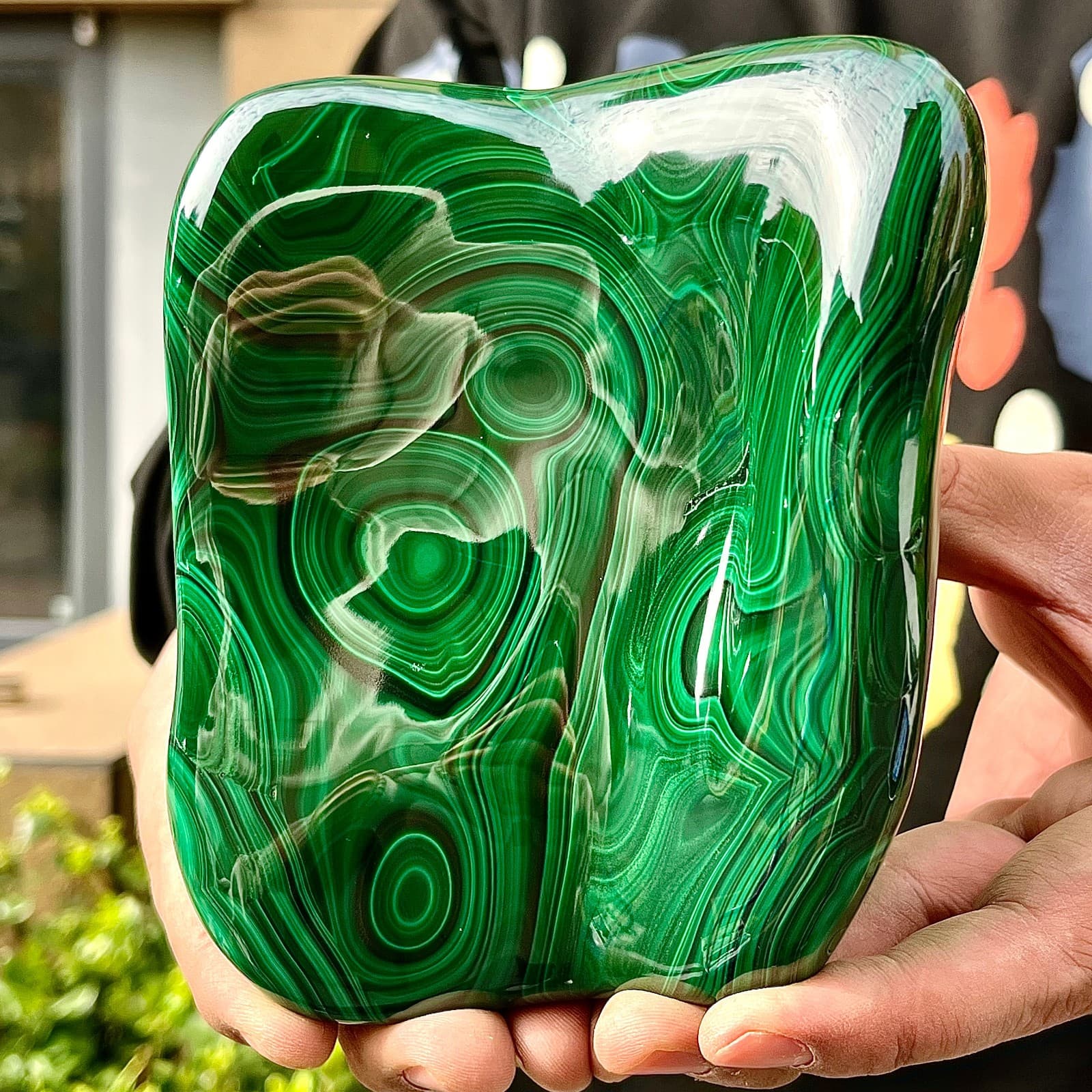 4.2LB Natural glossy Malachite transparent cluster rough mineral sample 6