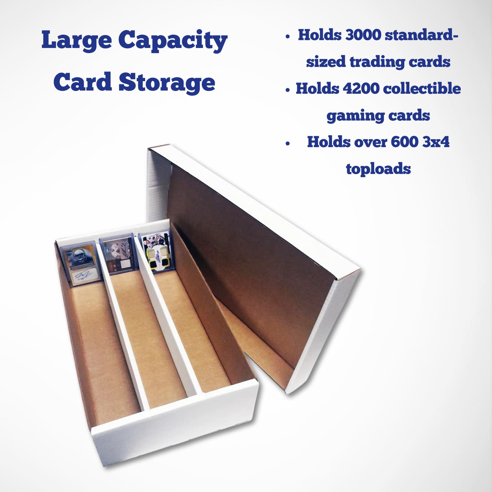 (8) Max Protection Super Shoe Box Card Storage - Durable 3 Row Toploader Card 2