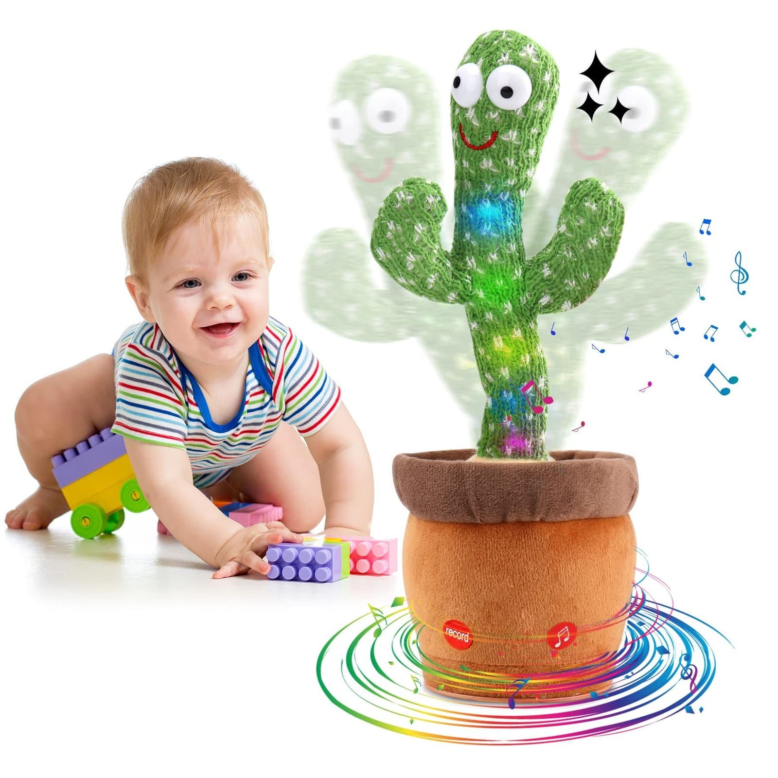 Baby Dancing Cactus Talking Cactus Toys; Wriggle Singing Cactus Repeats What You