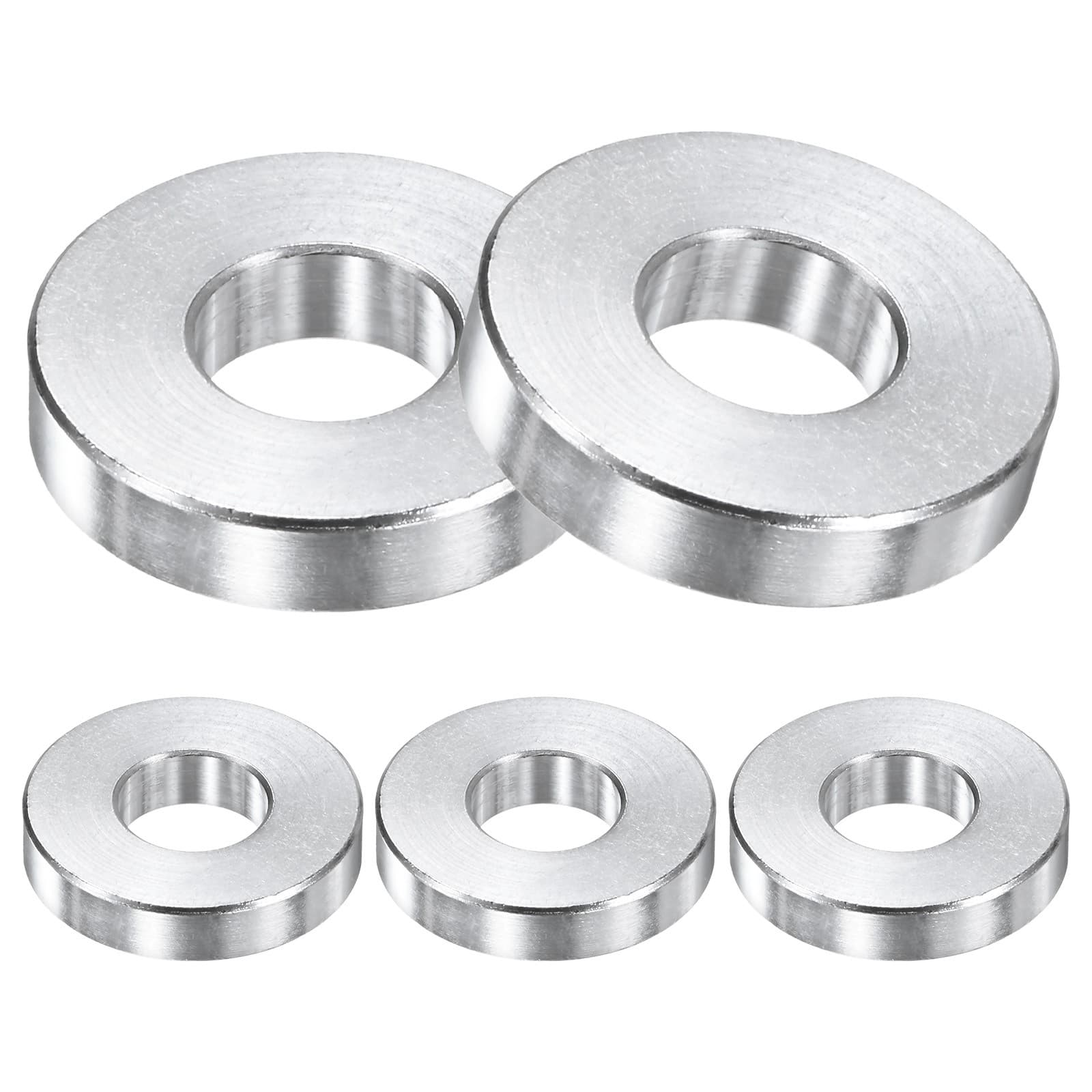5-Pack M10 Aluminum Spacers 10.5mm ID x 24mm OD x 5mm L, for Screws Bolts