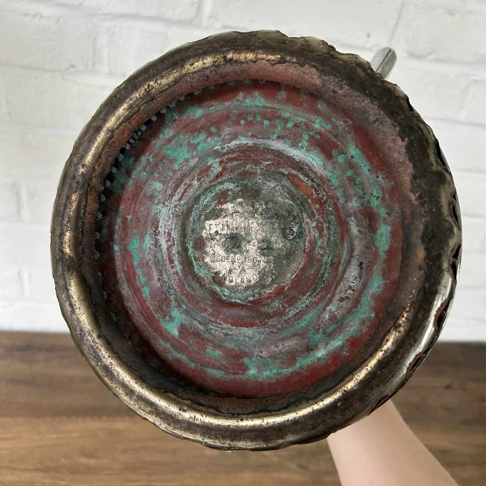 Vintage The Simplex Patent Kettle Chromed Solid Copper Reg # 786743 England 6