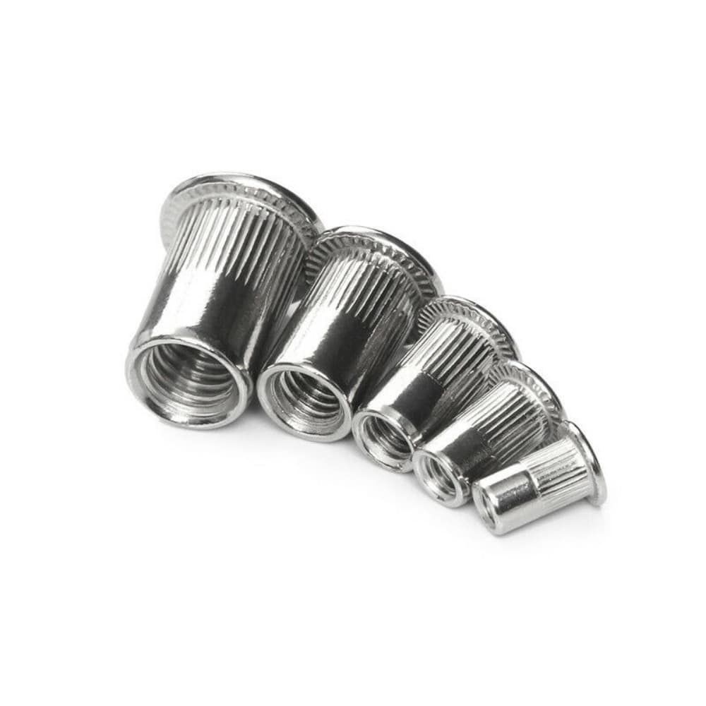 150Pcs RIVET NUT Flat Head Threaded Insert Aluminum Rivet Nutsert Set Kit 6