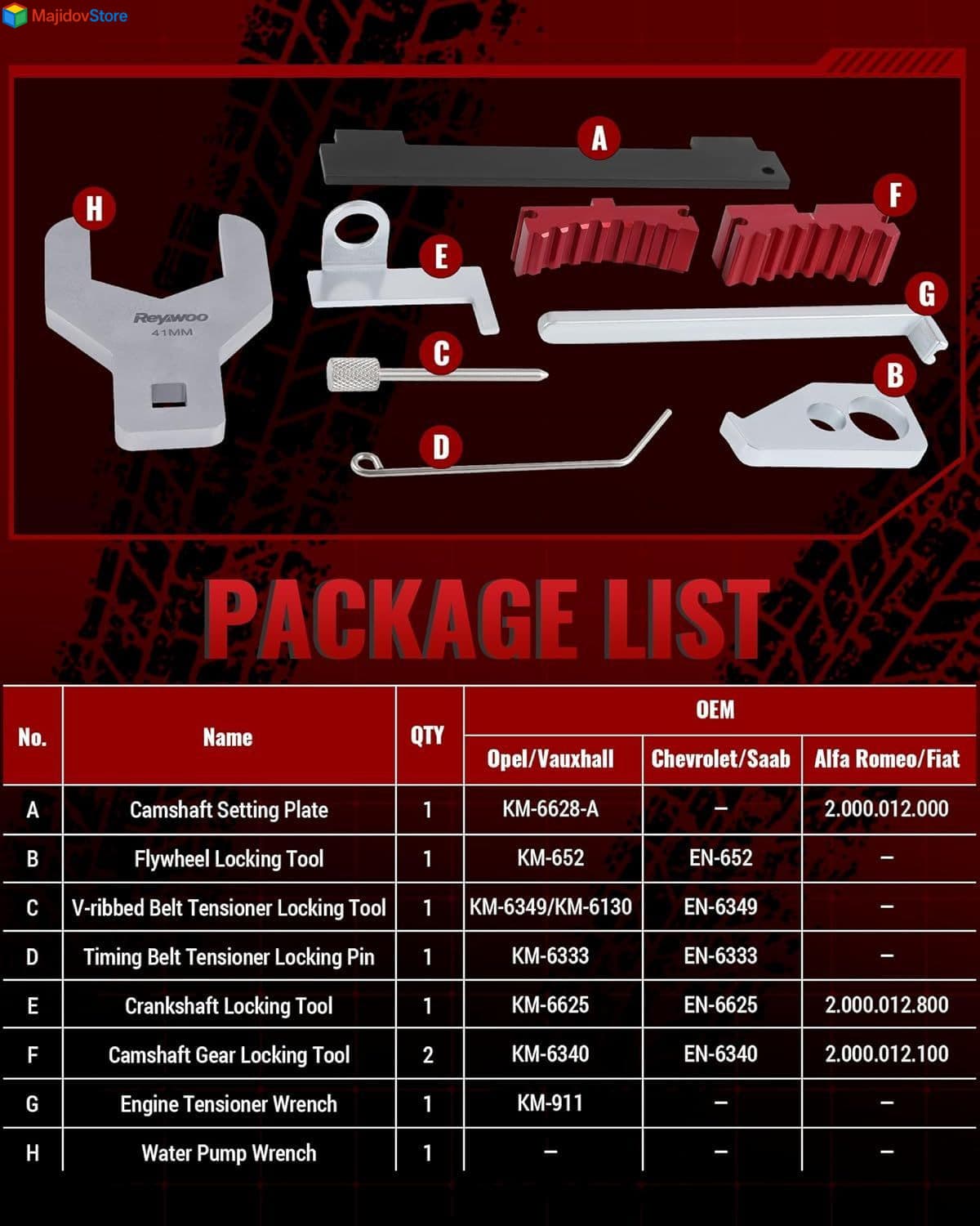 Timing Tool-Kit Compatible with Chevy Cruze Aveo Alfa Romeo Fiat 16V 1.4 1.6 1.8 4