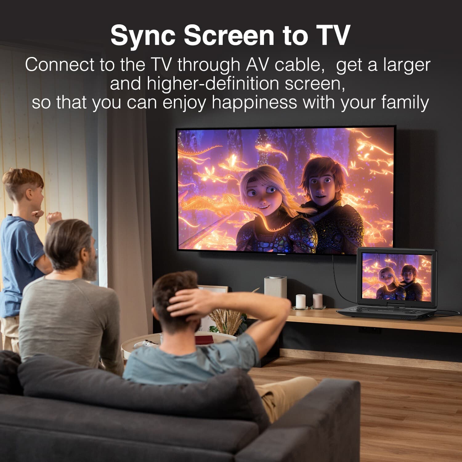 16.9" Portable DVD Player w/14.1" HD Swivel Screen, 6-Hour Rechargeable Battery 4