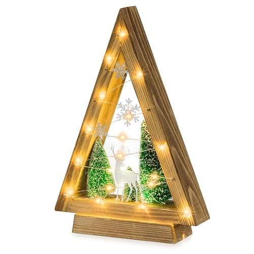  Wooden Christmas Tree Decor: Tabletop Christmas Decorations with Lights for  2