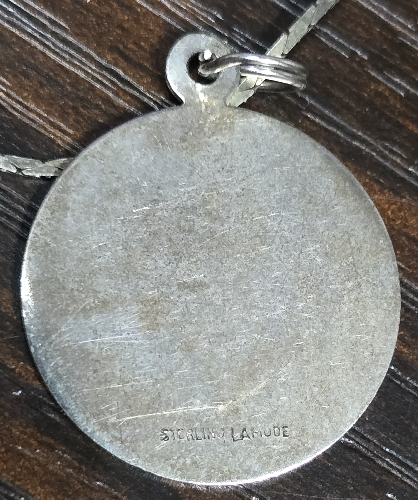 19" Star of David Pendant Round Jewish Religious Charm Bar Mitzvah Silvertone  2