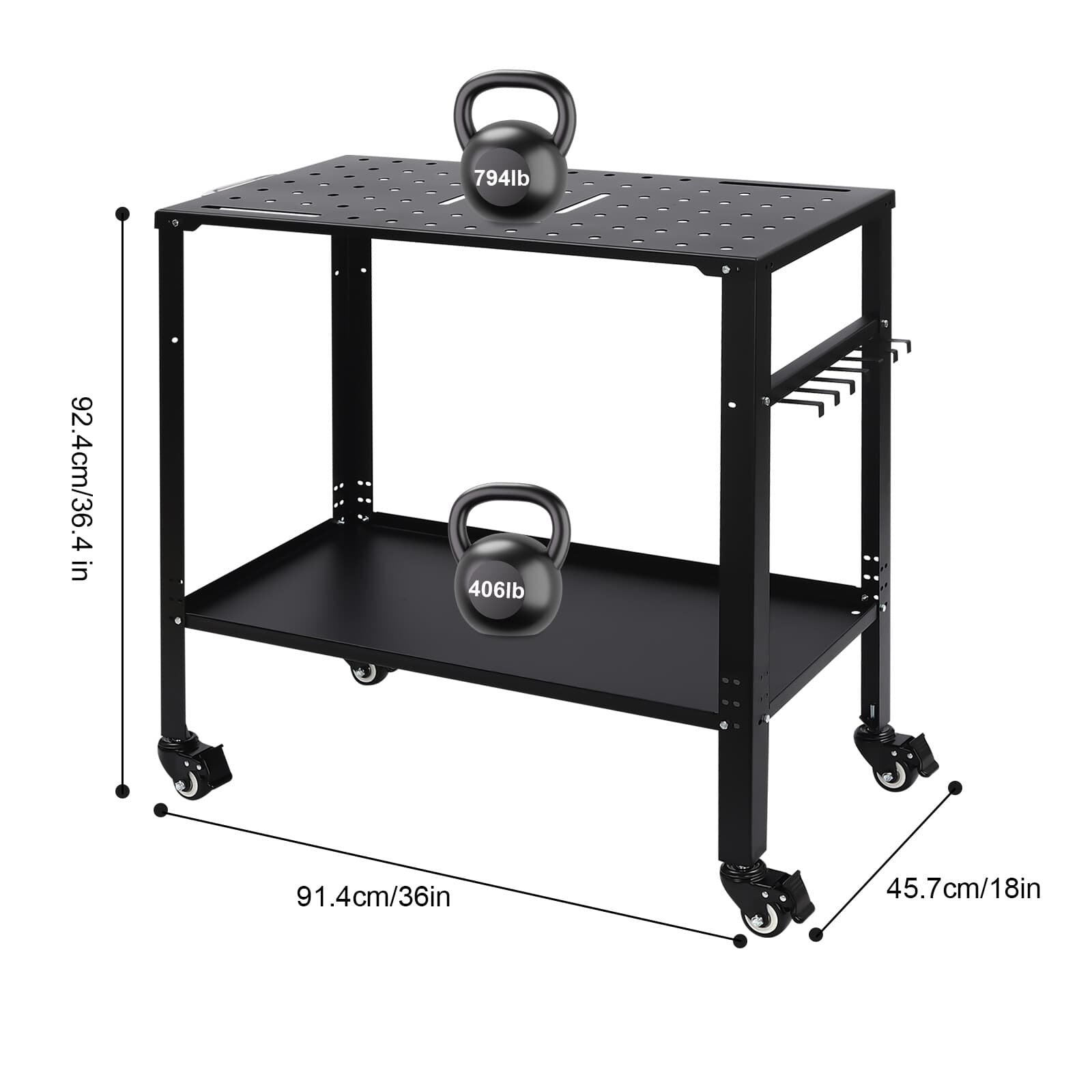 Heavy-Duty Welding Table with Adjustable Tray & 1200 Lbs Load Capacity 6