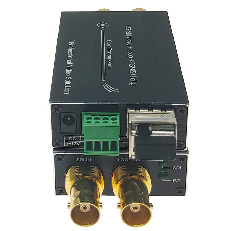 4K UHD 12G SDI Extender LC Fiber Optic Converter RS485 Transmitter Receiver Loop 5