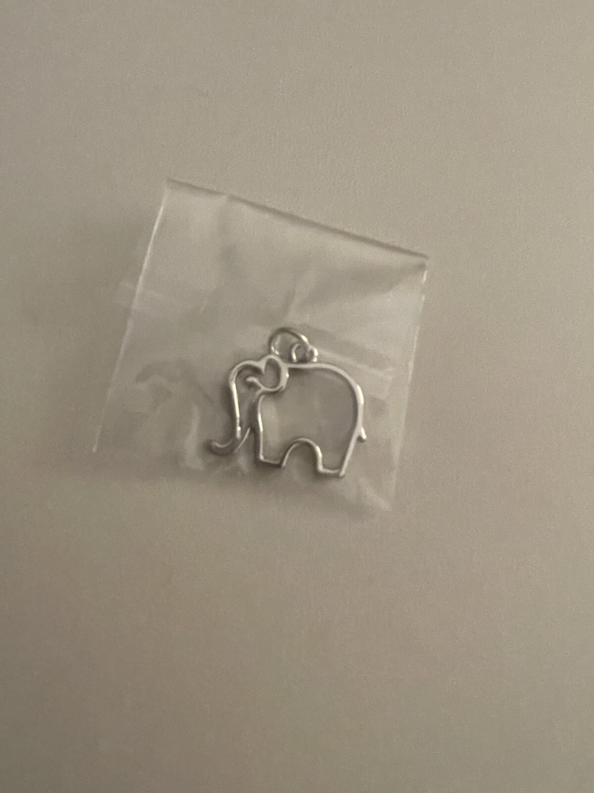 Elephant Pendant Charm Silver Tone
