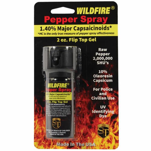 Hottest Wildfire Sticky Pepper GEL Self Defense 2oz Spray 1.4% MC. 10% OC UV Dye 2