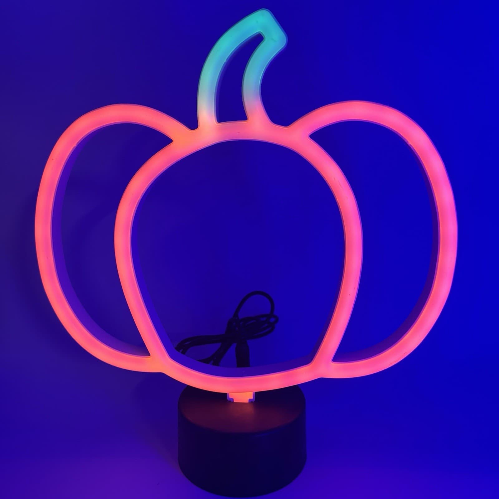 (2) LED Neon Sign Art Halloween Pumpkin Ghost Lights Decoration USB Battery 5