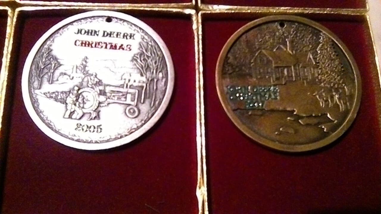 Limited Edition John Deere Christmas Ornaments 2000 - 2005 and 2007 Lot of 8 5