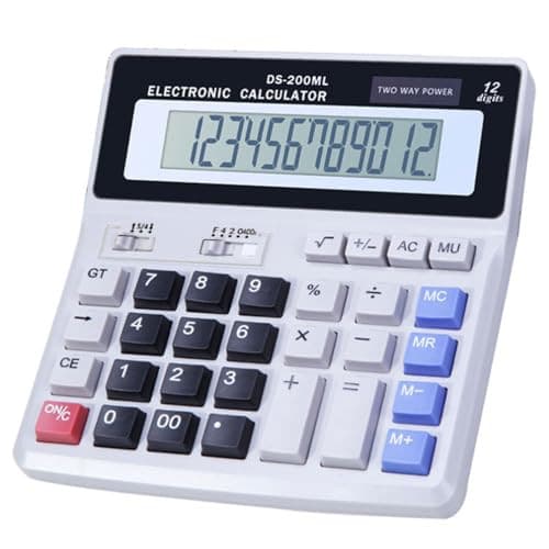 Desk Calculator Large 12 Digit Display, Dual Power Basic Calculator Desktop,  2