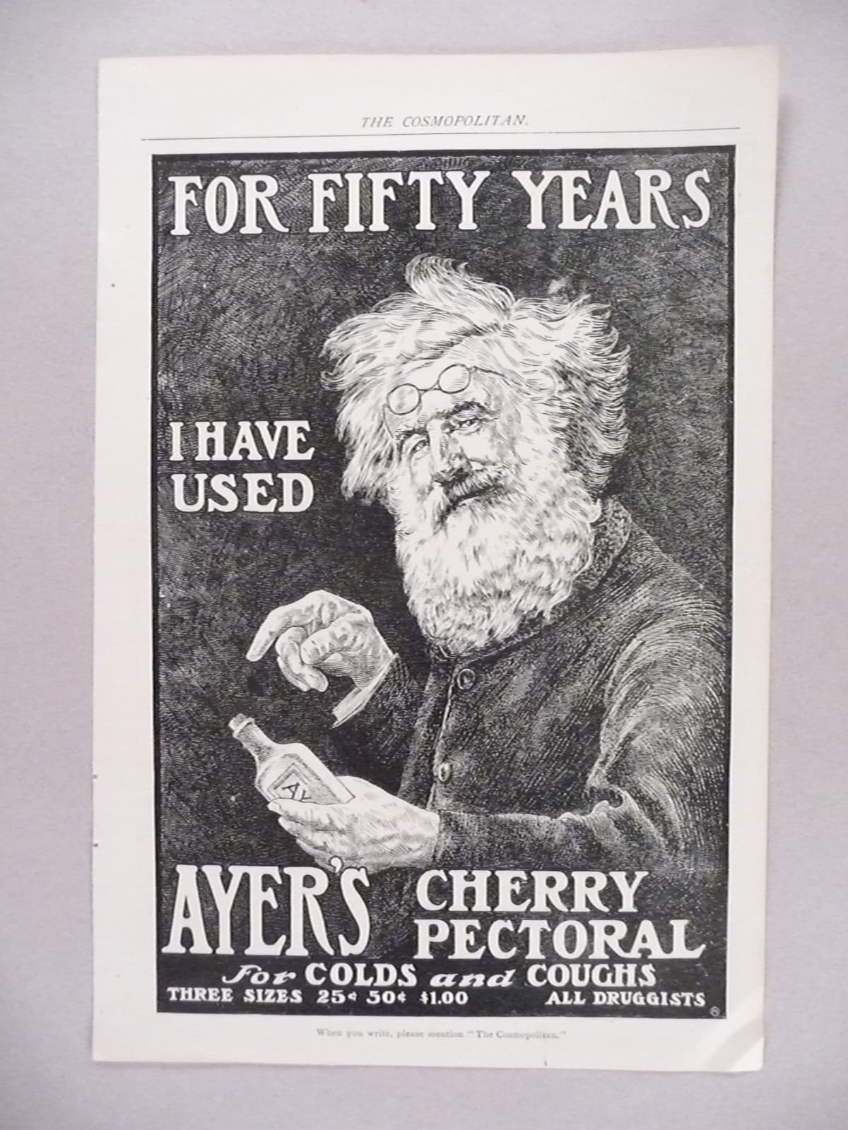 Ayer's Cherry Pectoral MAGAZINE AD - 1901 ~~ quack medicine