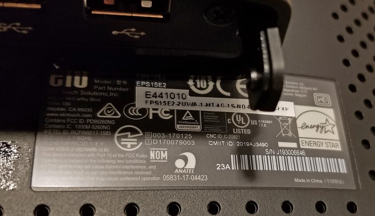 E441010 EloPOS System 15" Display, Wall Mount, I/O Hub (New) 4