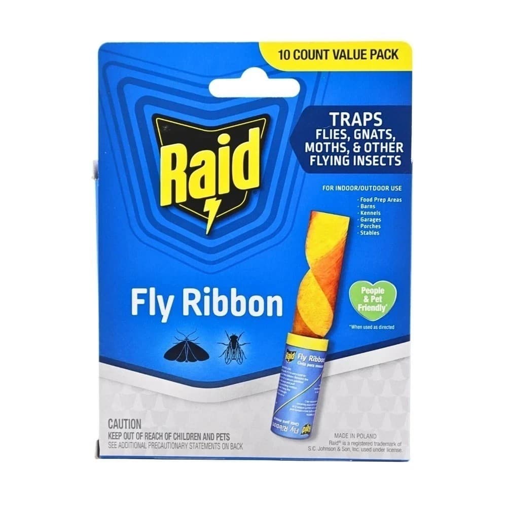 Pack Of 10 Fly Ribbon Insect Trap Sticky Glue Catcher Strip Traps Kitchen  Food 2