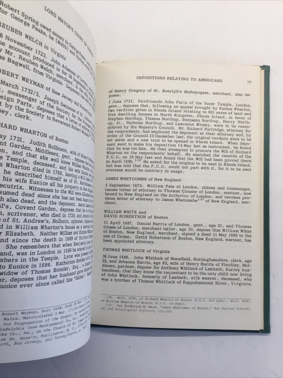 Lord Mayor’s Court Of London Depositions Relating To Americans 1641-1736  3