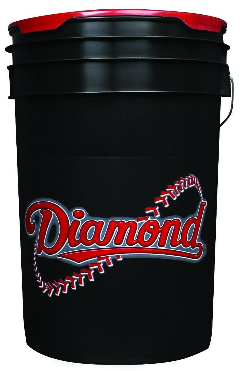 Diamond 6 Gallon Ball Black Bucket with 36 TruFlite Flexible Training Baseballs 4