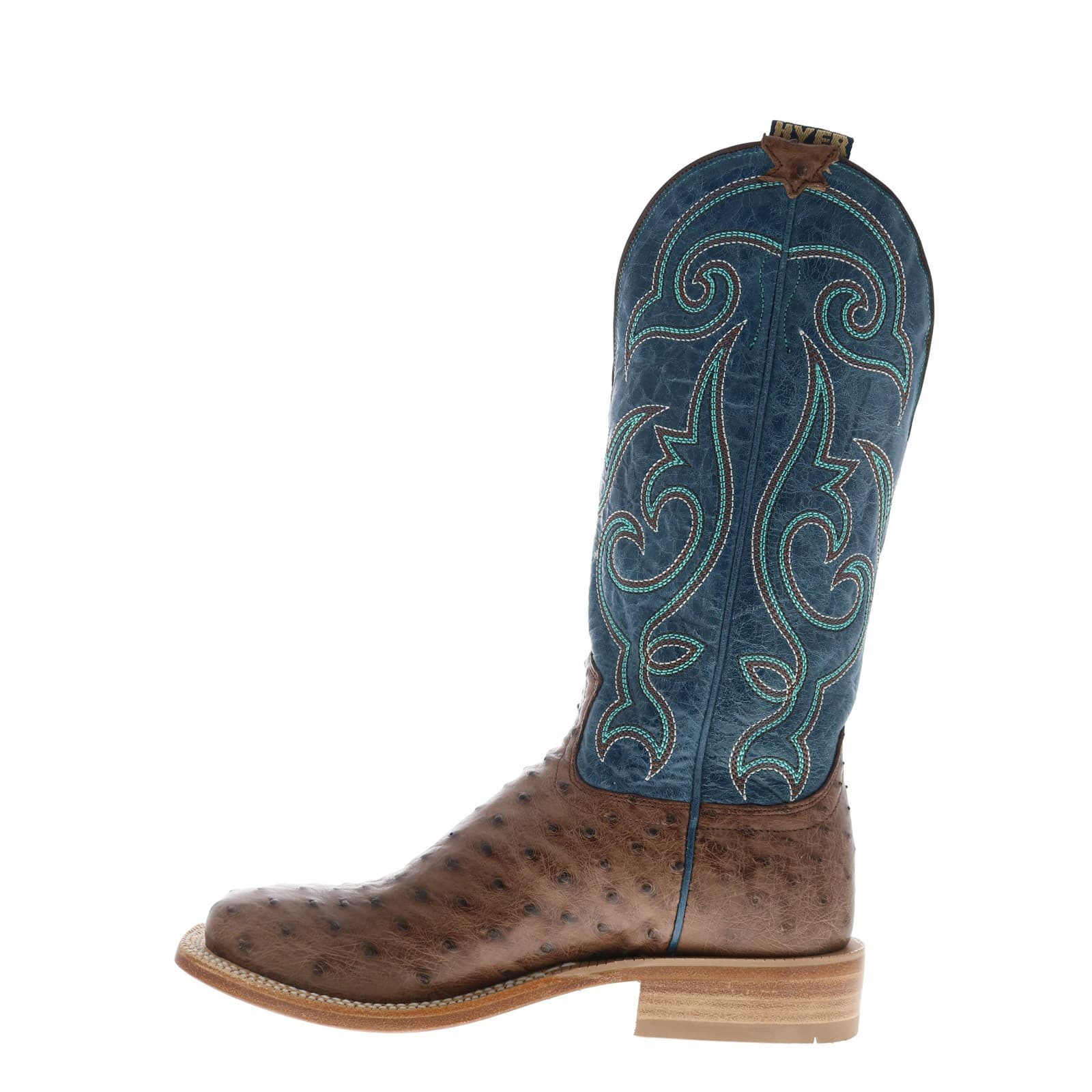 Hyer Jetmore 13" HM11008 Mens Brown Ostrich Leather Western Cowboy Boots 5