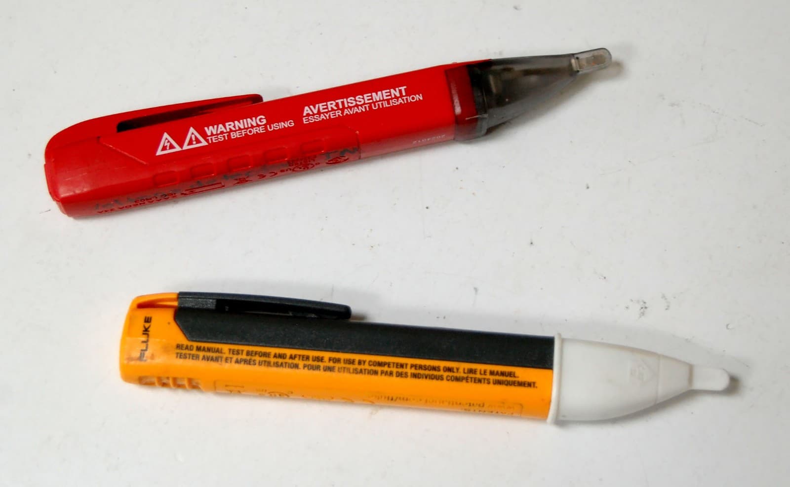 Two AC Voltage Detectors Milwaukee 2208-20 & Fluke 1AC-A II 2