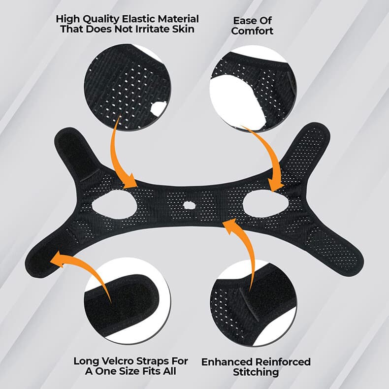 Black Snore Stop Belt Anti Snoring Cpap Chin Strap Sleep Apnea Jaw Solution New 5