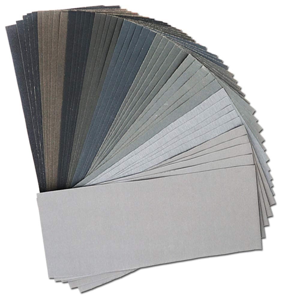 45Pcs Wet Dry Sandpaper, 400/600/ 800/1000/ 1200/1500/ 9*3.6inch, grey 