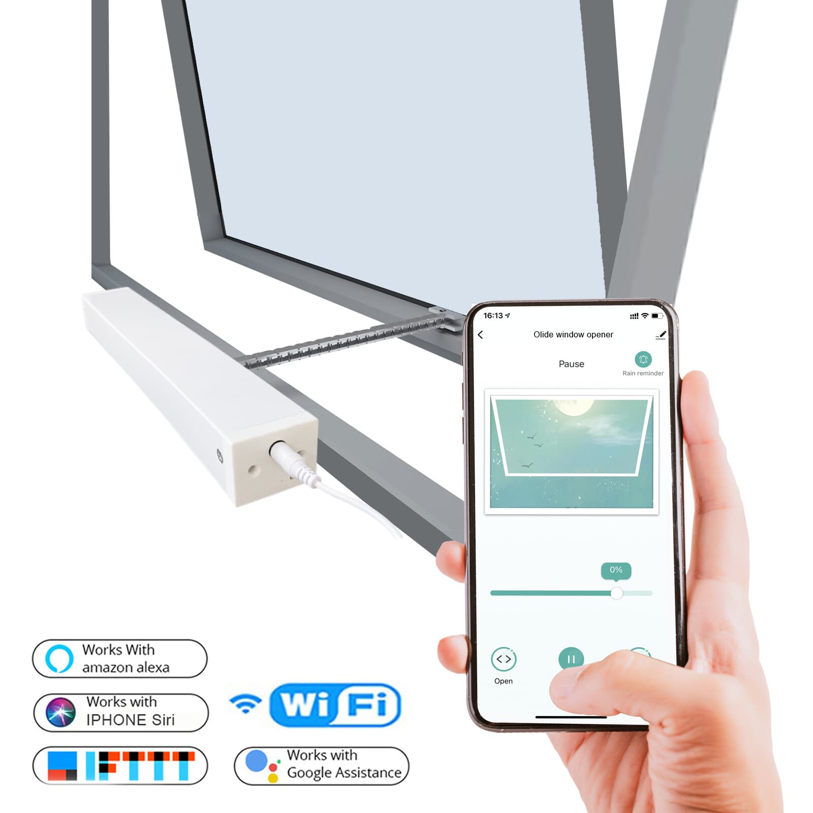 Automatic Electric Window Opener Smart Wifi Phone APP Control,Voice Control 3