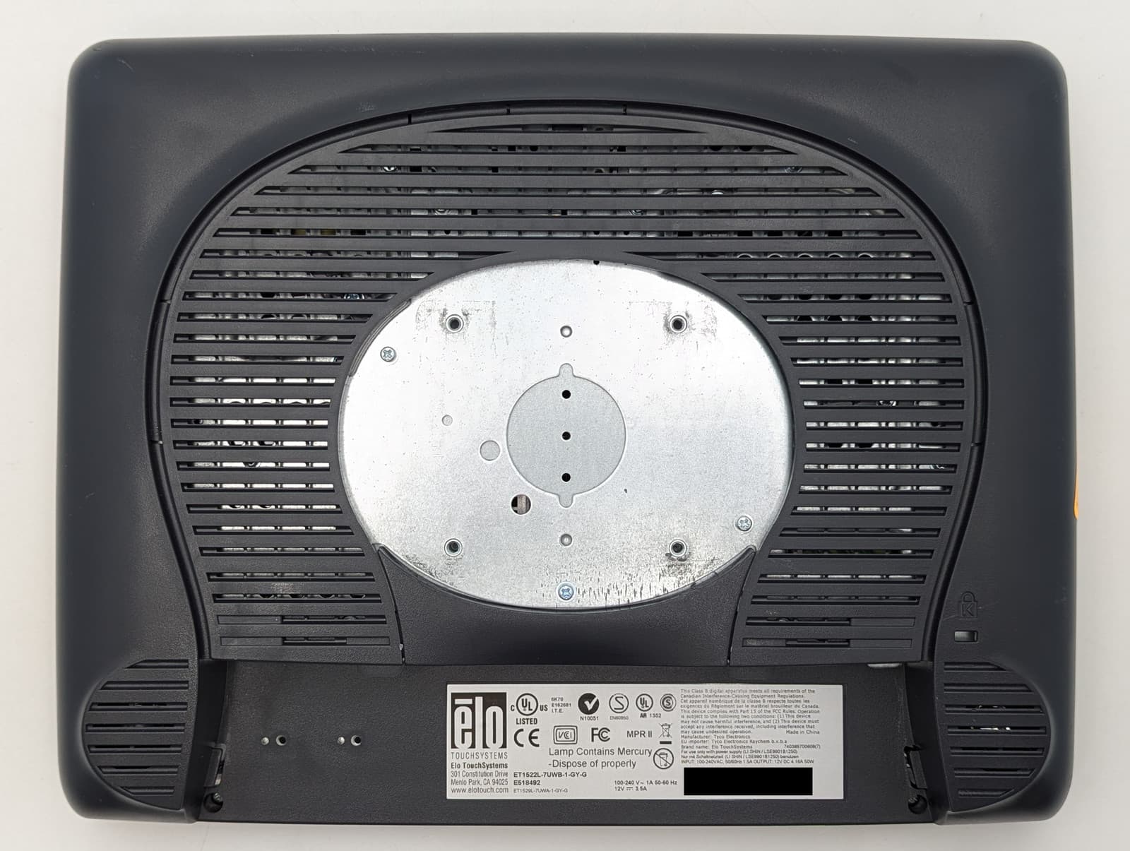 Elo Touch Systems 15" Touchscreen POS Monitor (ET1522L-7UWB-1-GY-G) 5
