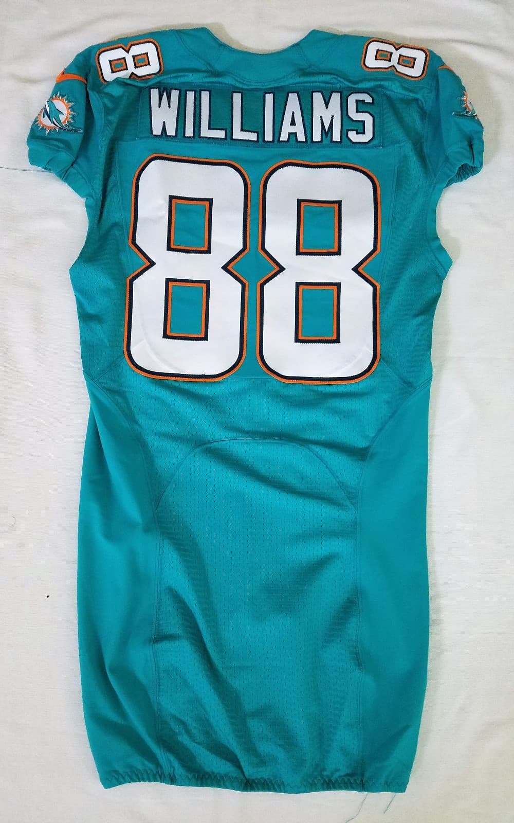 Miami Dolphins #88 Brandon Williams Game‑Issued Jersey W\50 Seasons Patch -34364